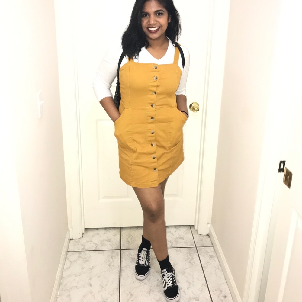 H&M Denim Jumper Dress with Buttons